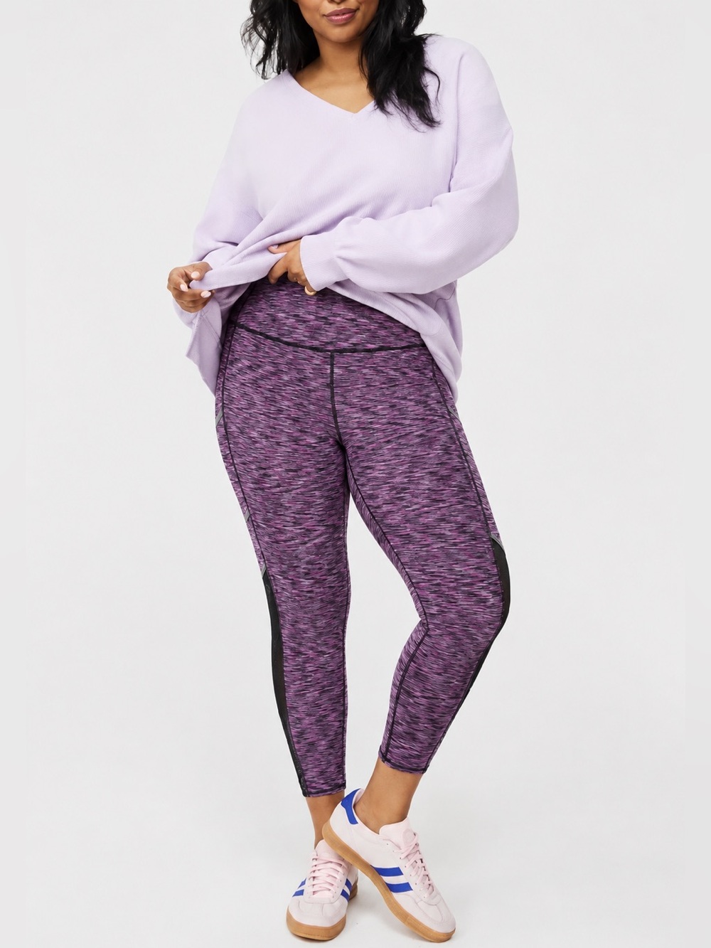 Torrid Purple/Black Active Mesh Side Leggings